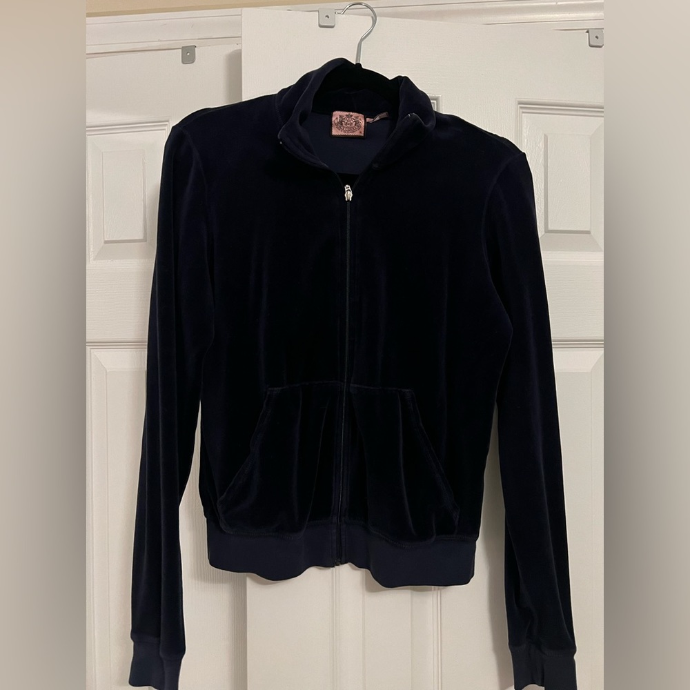 Juicy Couture navy blue velour tracksuit sweatshirt size XL